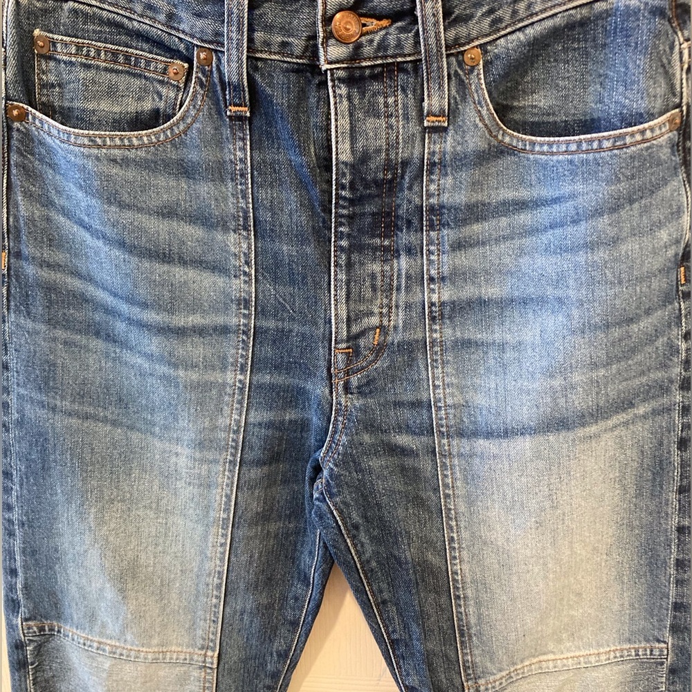 Madewell Rivet & Thread Patch Boy Jeans High-Rise Hippie 70s Womans Size 27 - Picture 16 of 16